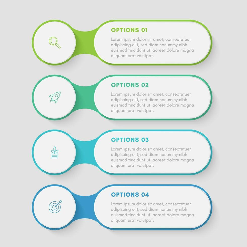 Presentation business infographic template with 4 options vector