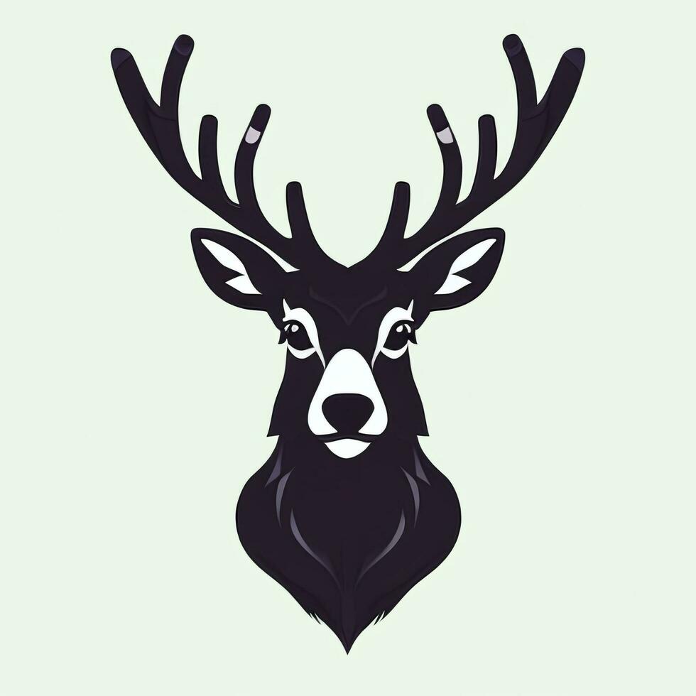 AI generated Stag Antler Deer Animal Logo Icon Sticker Decoration Clip Art Simple Background photo