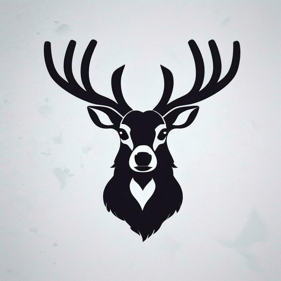 AI generated Stag Antler Deer Animal Logo Icon Sticker Decoration Clip Art Simple Background photo