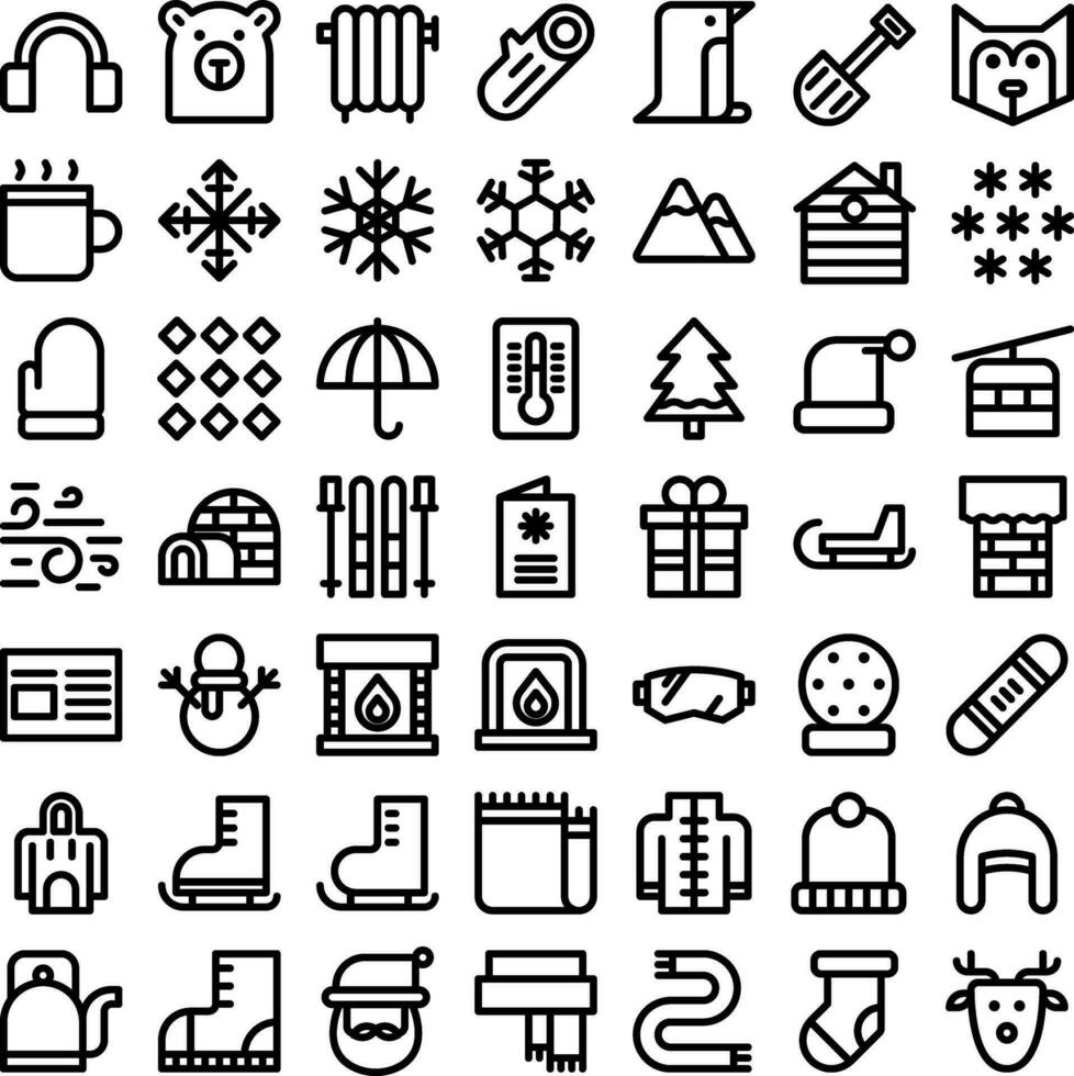 Vector of Winter Icon Set. Perfect for user interface, new application.