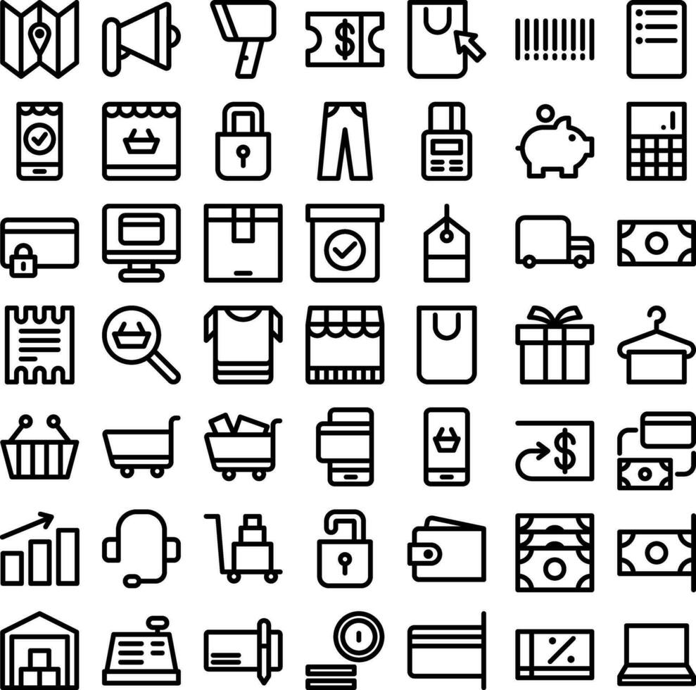 Vector of E-Commerce Icon Set. Perfect for user interface, new application.