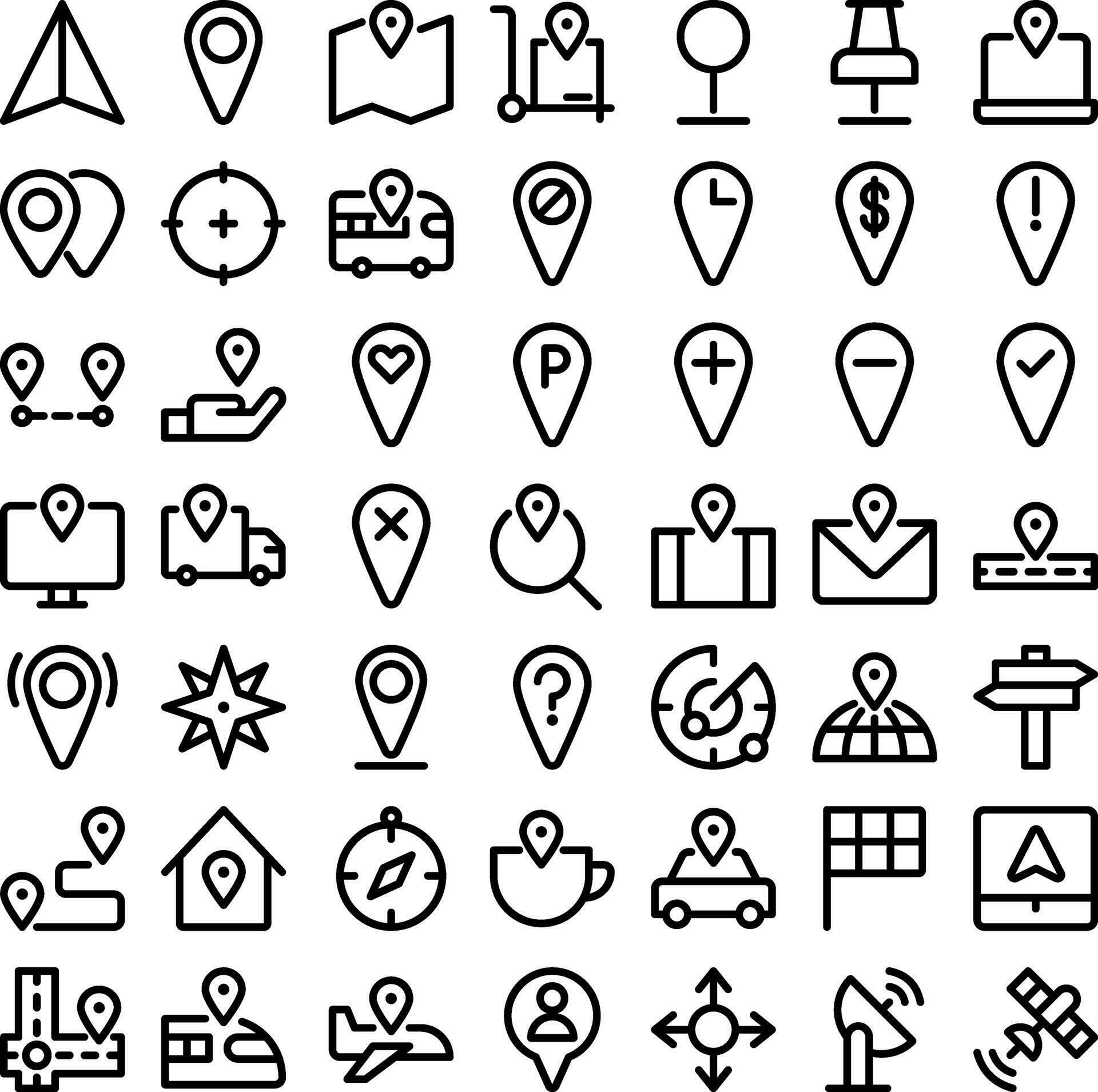 Vector of Location Icon Set. Perfect for user interface, new ...