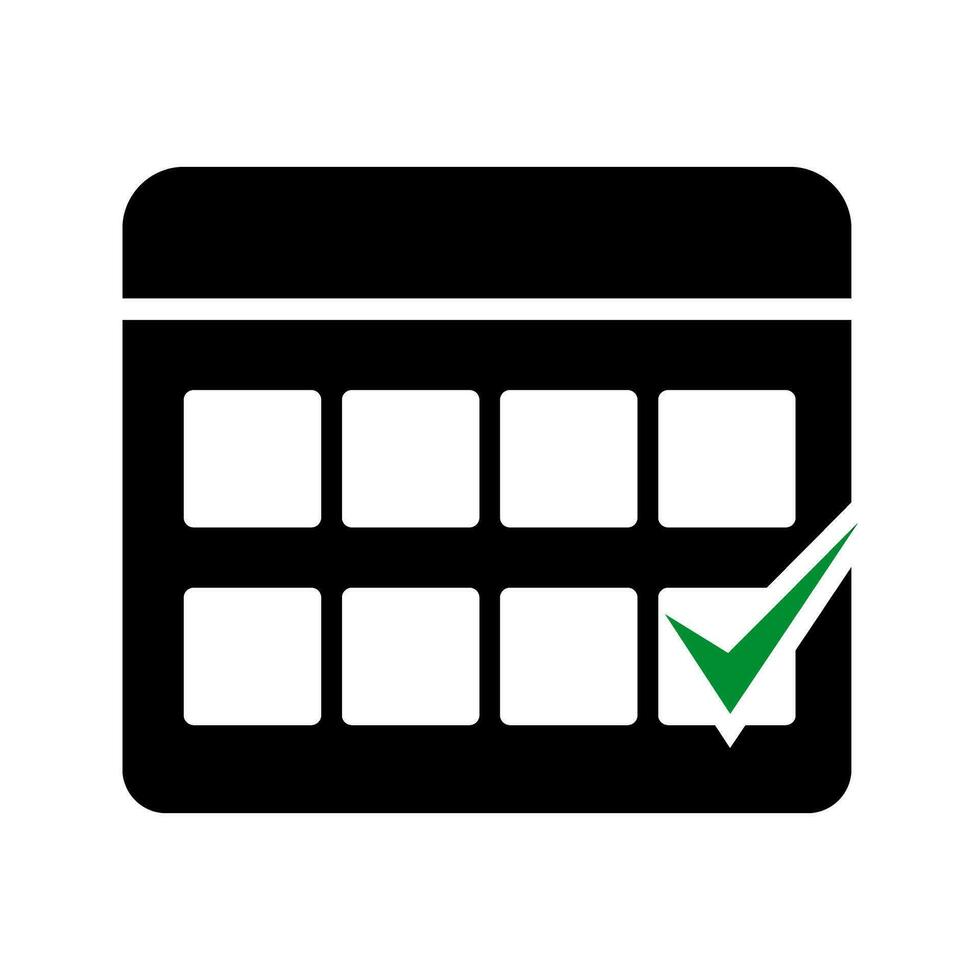 calendar with checkmark icon vector