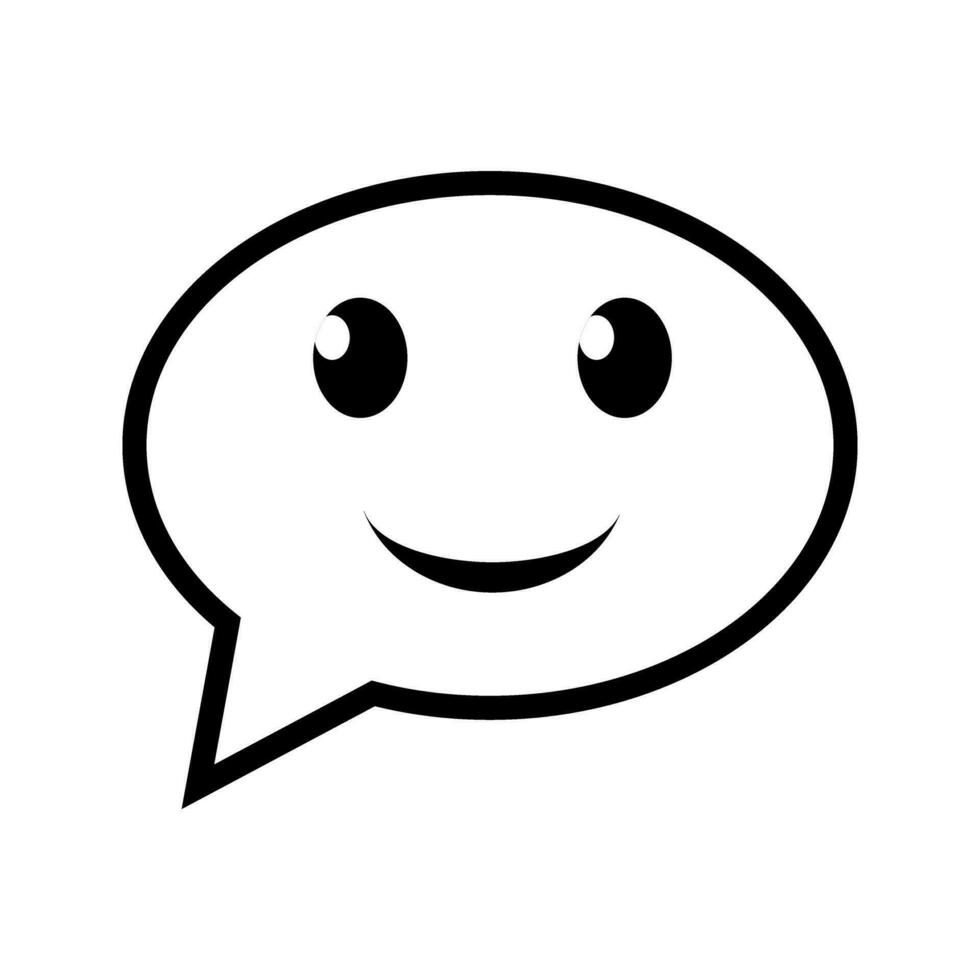 smile chat bubble icon vector