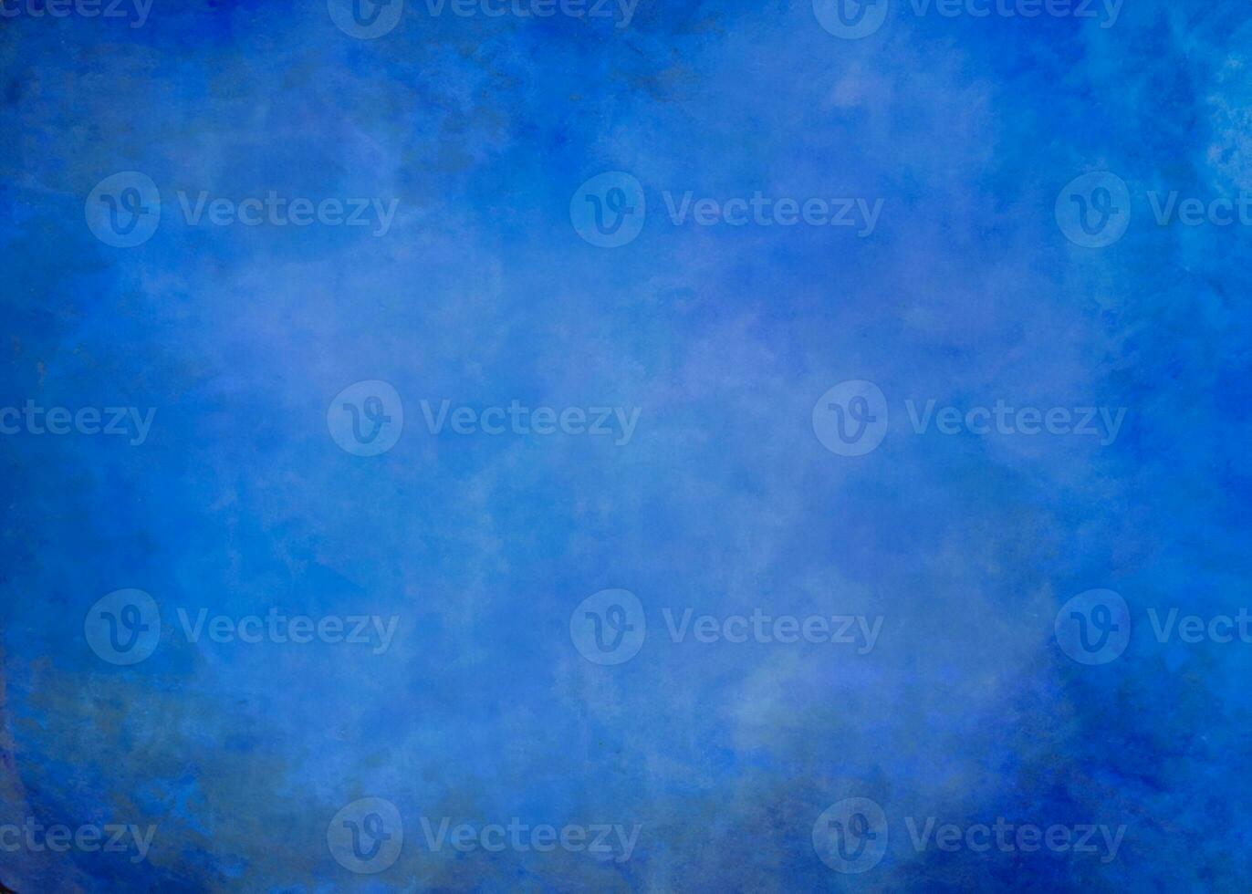 Solid blue background abstract distressed antique dark background texture and grunge black edges on elegant wallpaper design. Blue in grunge style for portraits, posters. photo