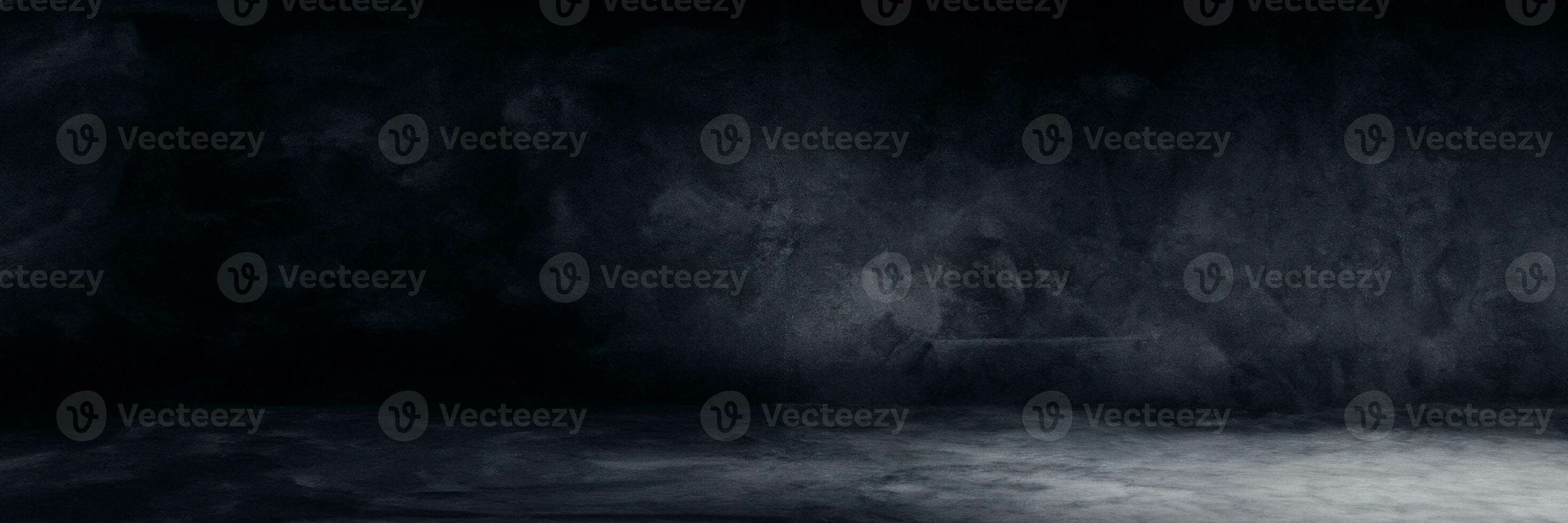 Empty space studio dark room of Plaster concrete grunge texture background for use display product. photo