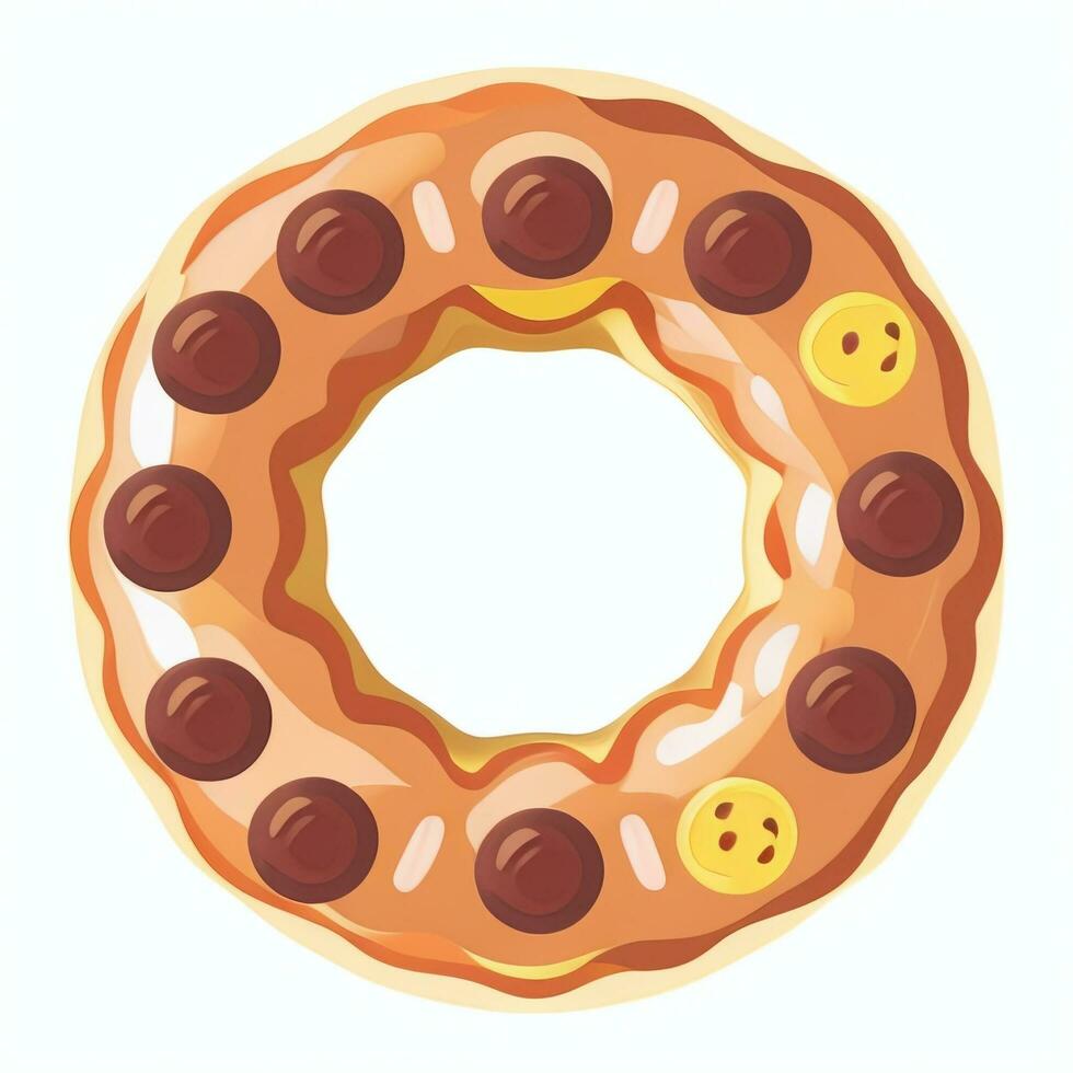 AI generated Donut Logo Avatar Clip Art Icon Sticker Decoration Simple Background photo