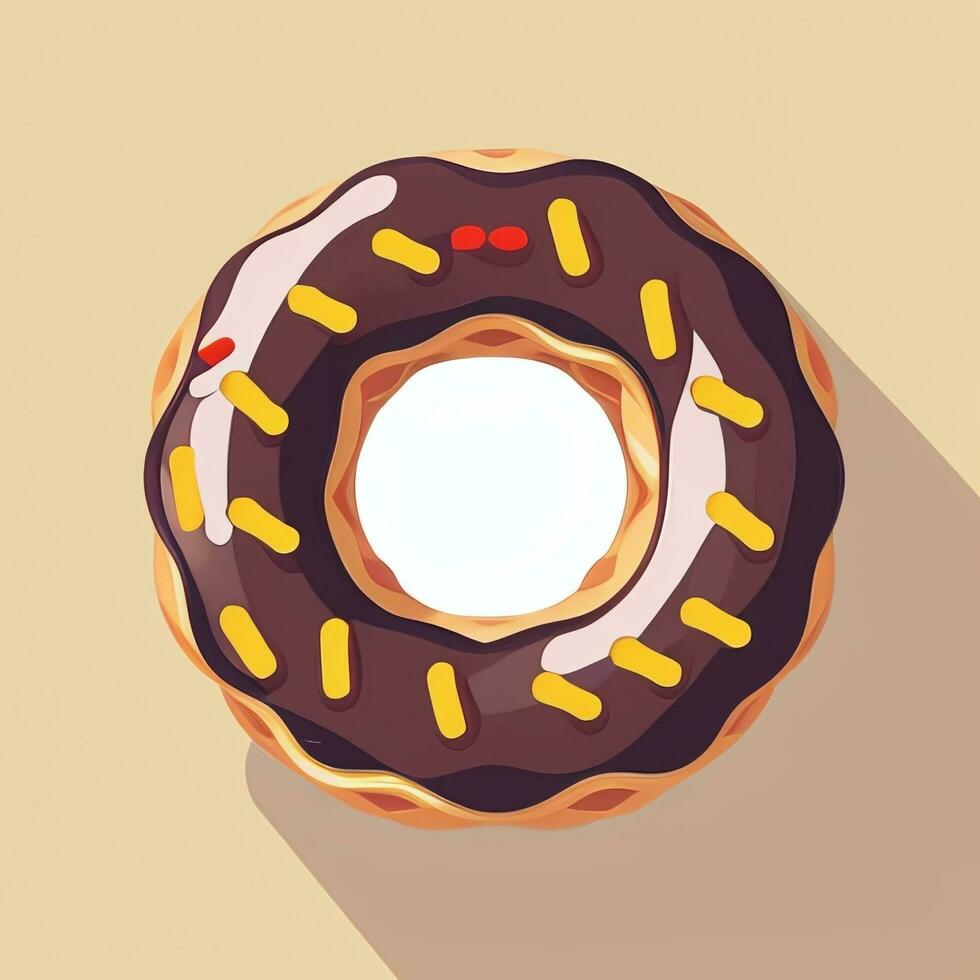 AI generated Donut Logo Avatar Clip Art Icon Sticker Decoration Simple Background photo