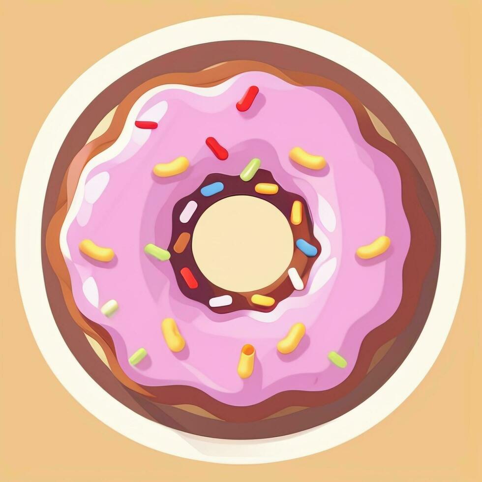 AI generated Donut Logo Avatar Clip Art Icon Sticker Decoration Simple Background photo