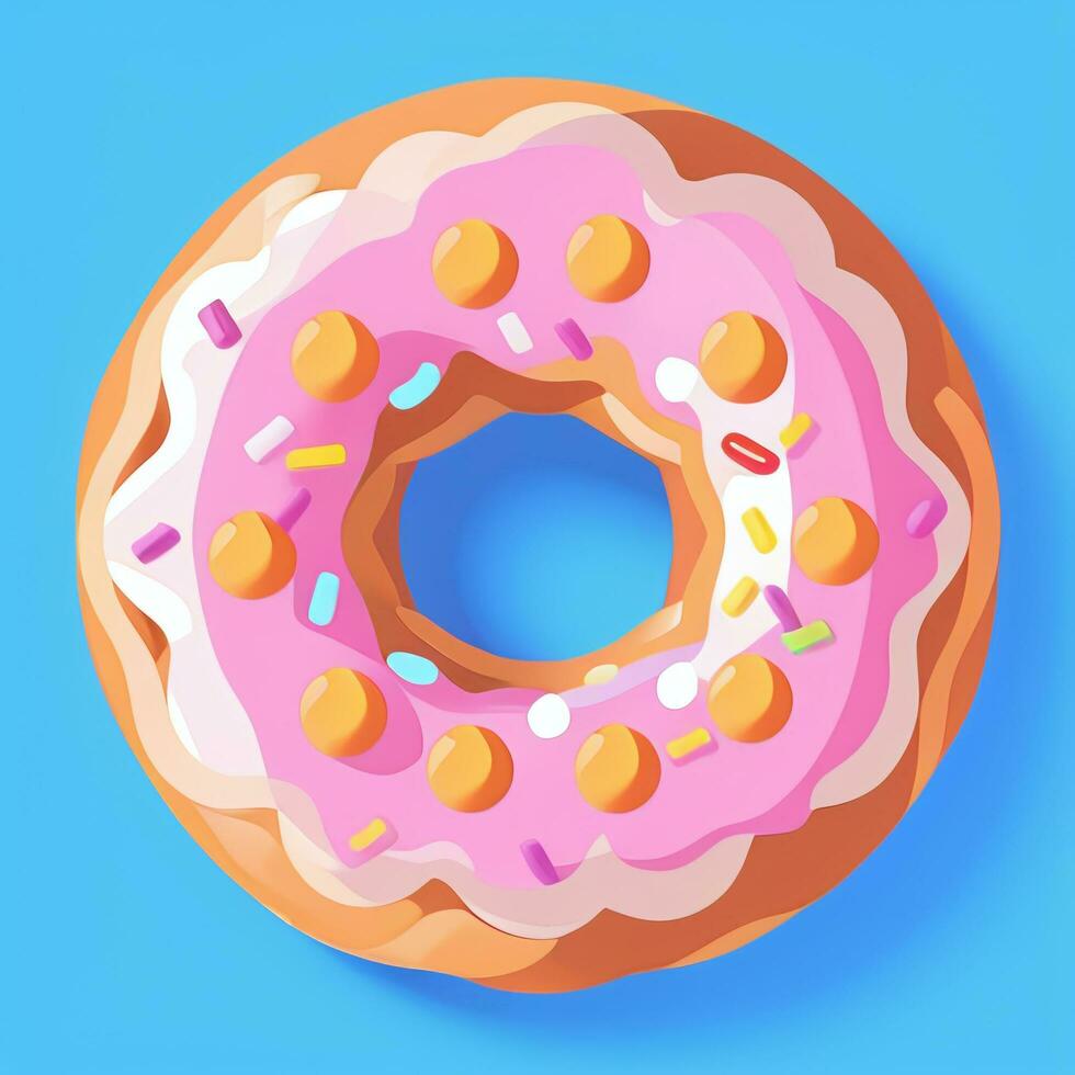 AI generated Donut Logo Avatar Clip Art Icon Sticker Decoration Simple Background photo