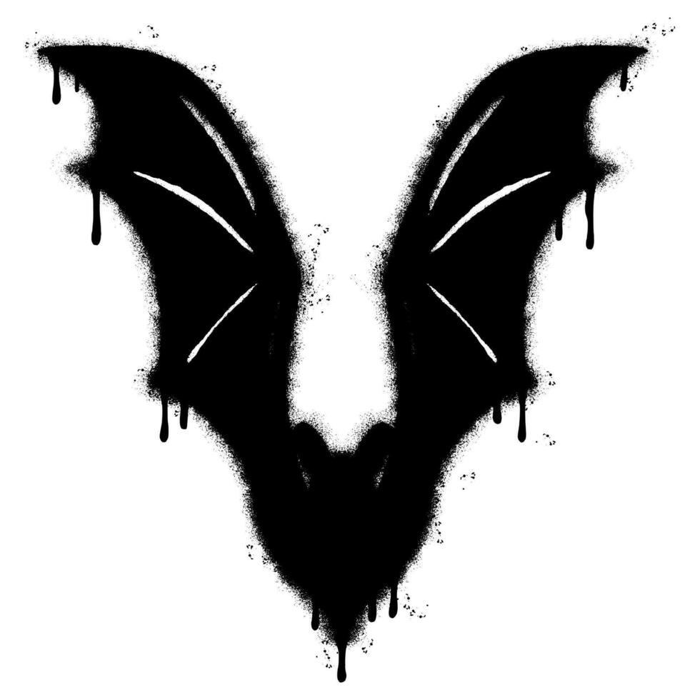 Spray Painted Graffiti Bat silhouette Icon Sprayed isolated with a white background. vector