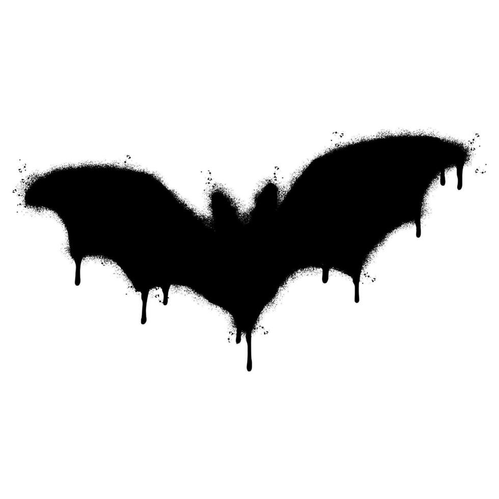 Spray Painted Graffiti Bat silhouette Icon Sprayed isolated with a white background. vector
