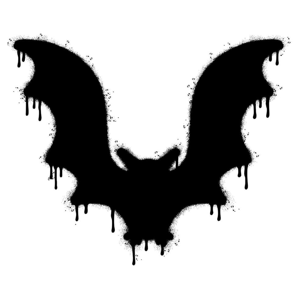 rociar pintado pintada murciélago silueta icono rociado aislado con un blanco antecedentes. vector