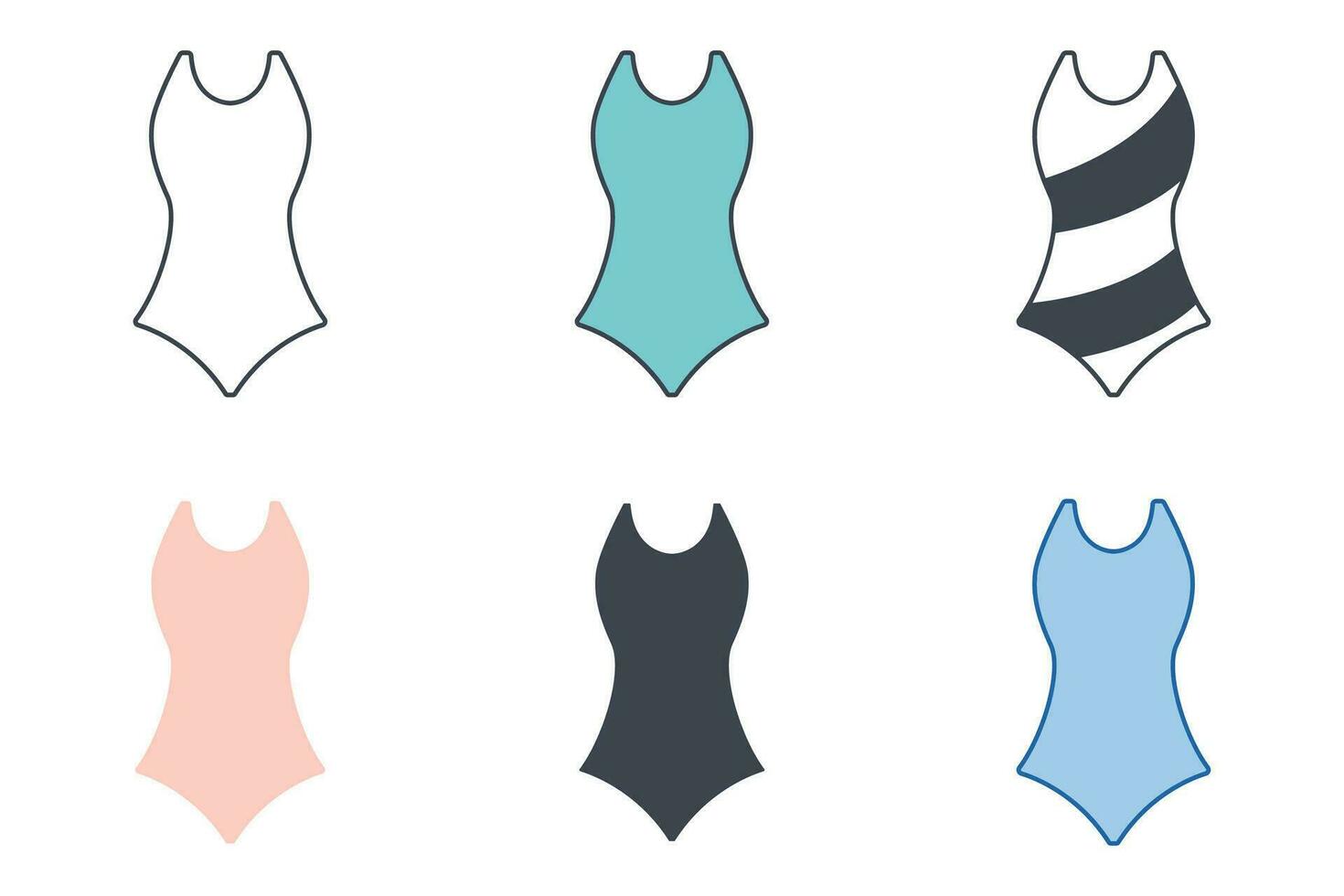 Swimwear icon collection with different styles. swimsuit lingerie technical fashion icon symbol vector illustration isolated on white background