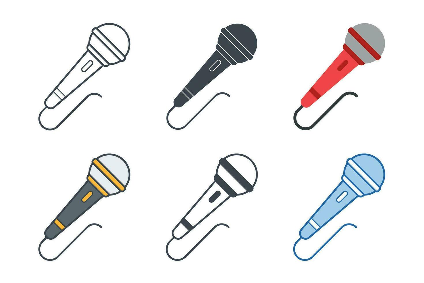 micrófono icono colección con diferente estilos. micrófono icono símbolo vector ilustración aislado en blanco antecedentes