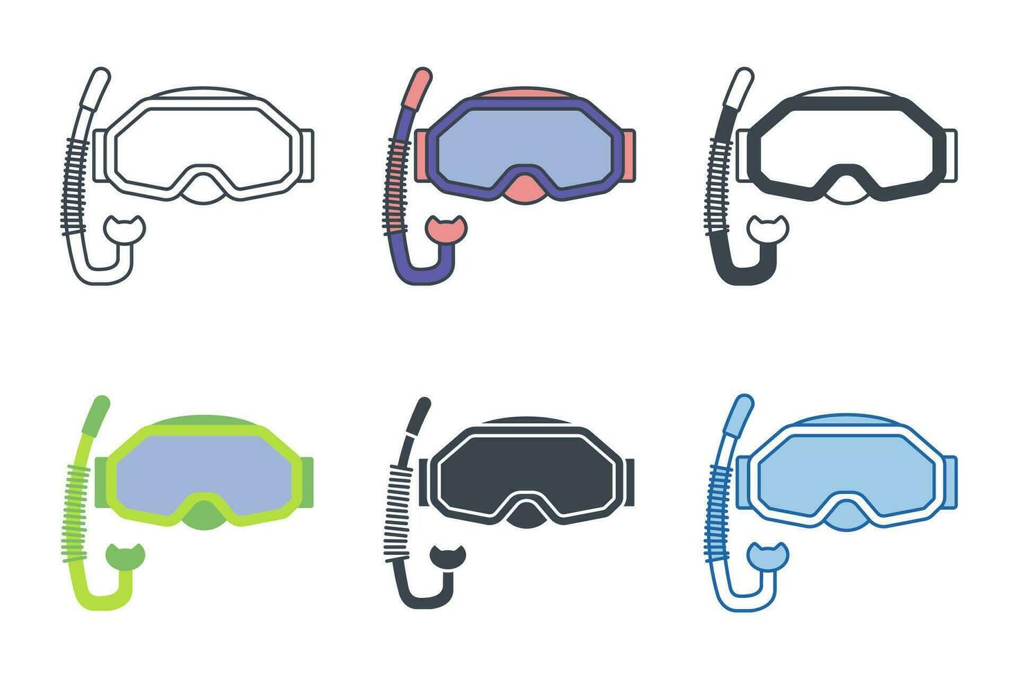 nadando gafas de protección icono colección con diferente estilos. mascaras para nadando icono símbolo vector ilustración aislado en blanco antecedentes