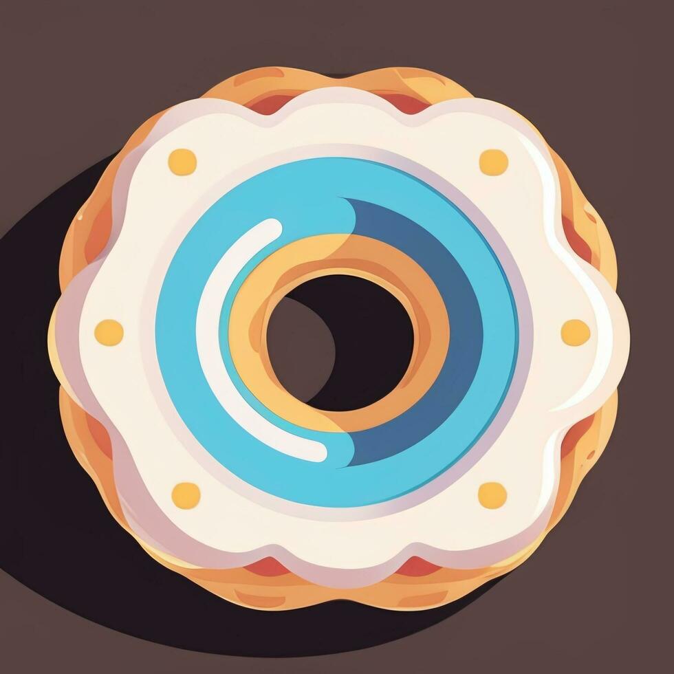 AI generated Donut Logo Avatar Clip Art Icon Sticker Decoration Simple Background photo