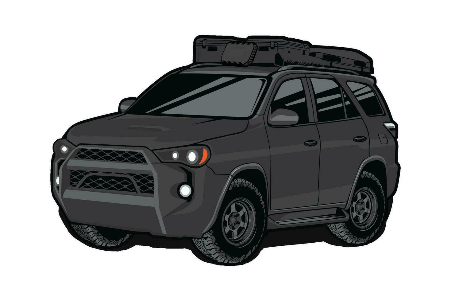 SUV Offroad Vehicle Vector Illustration.
