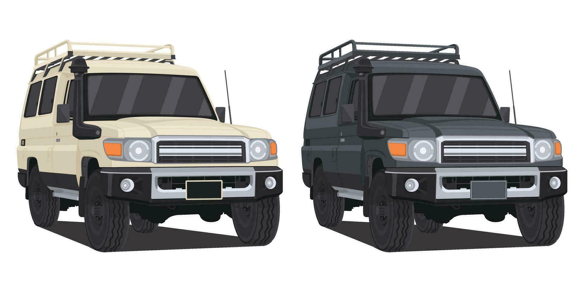Old SUV Offroad Vehicle Vector Illustration