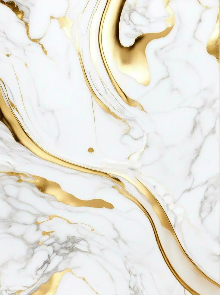 AI generated Abstract background with white gold realistic marble texture photo