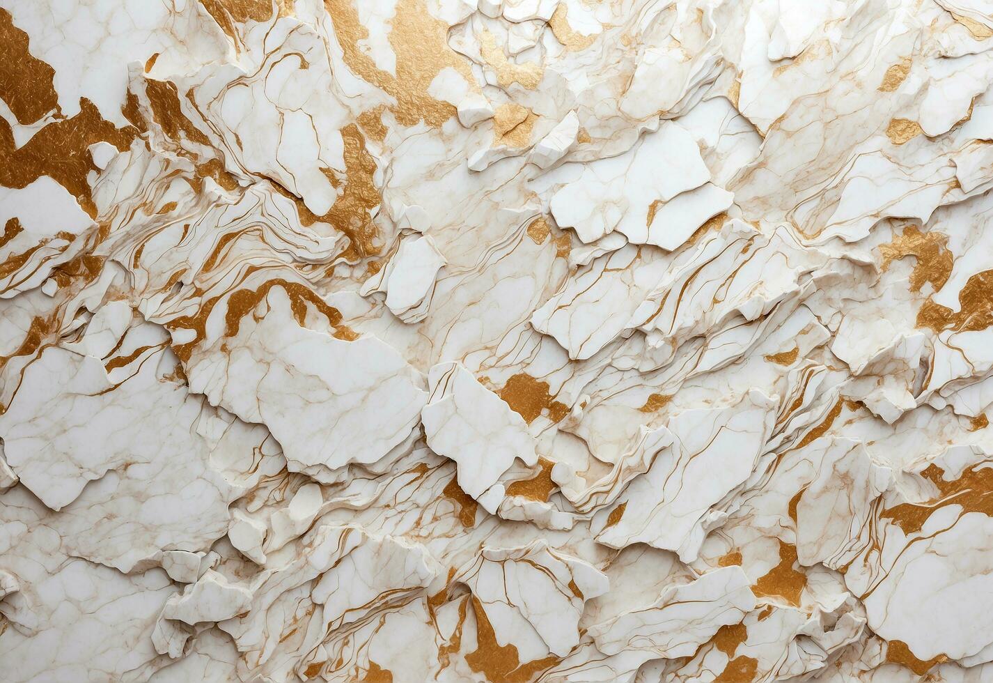 AI generated Abstract background with white gold realistic marble texture photo