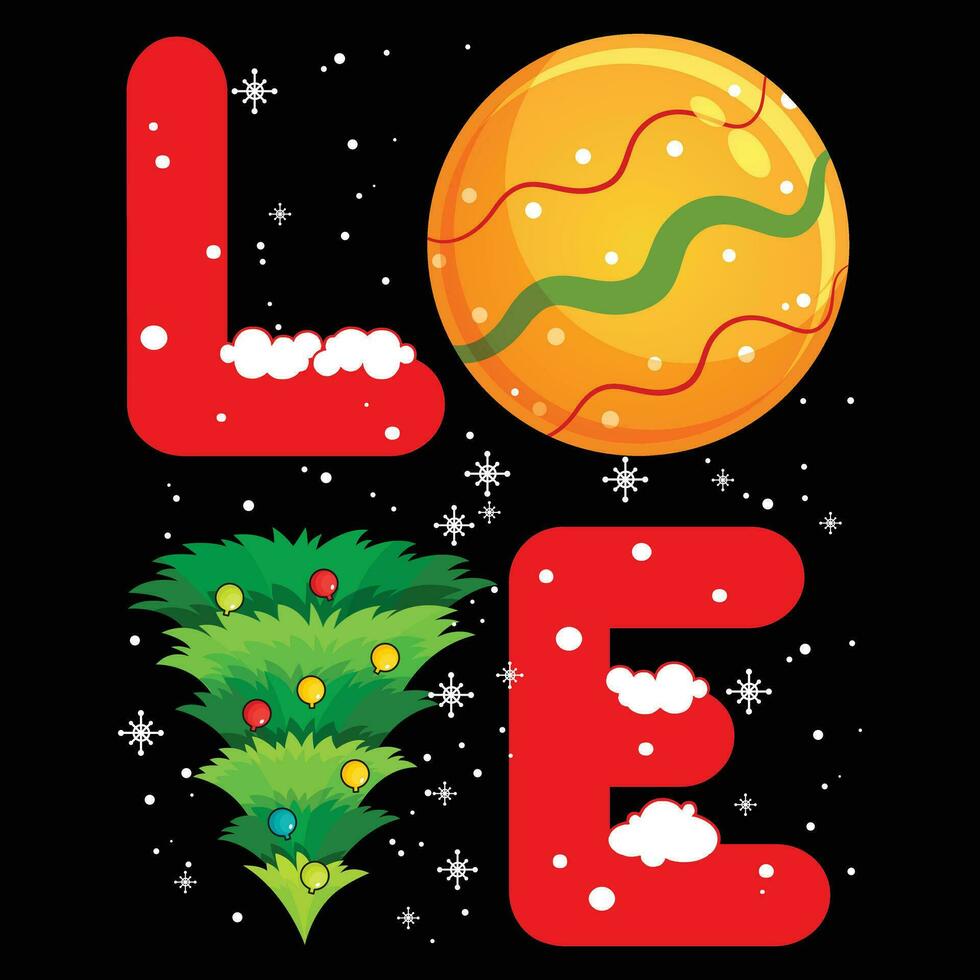 Christmas graphic set LOVE vector