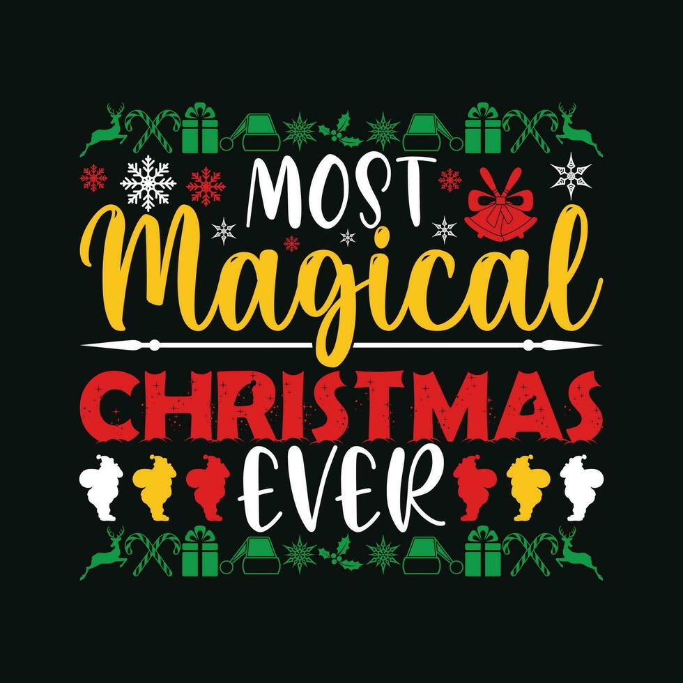 CHRISTMAS SET MOST MAGICAL CHRISTMAS EVER vector