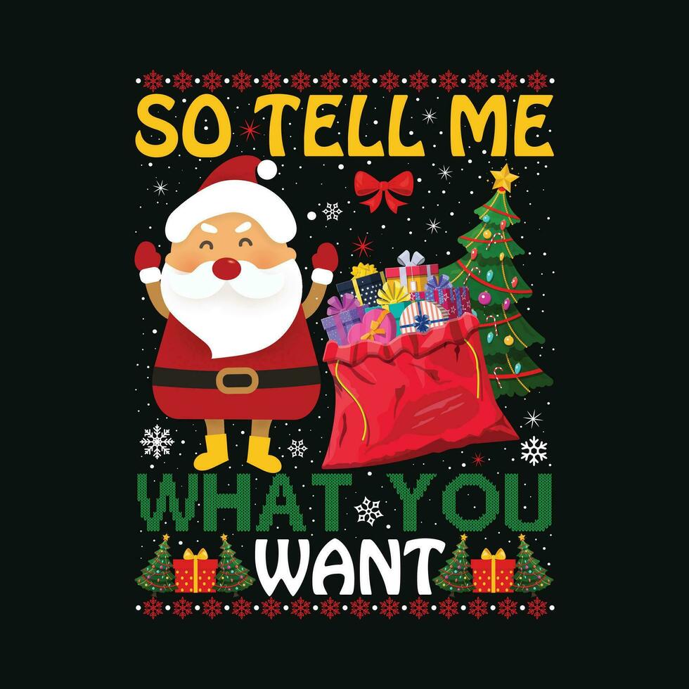 CHRISTMAS SET SO TELL ME WHAT YOU WANT vector