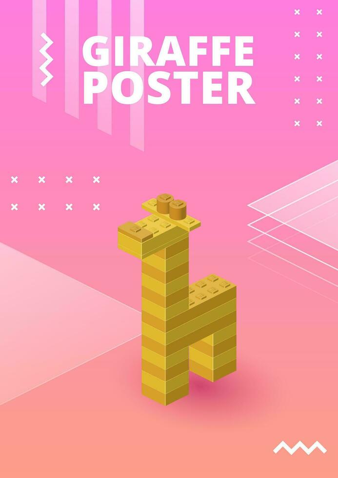 Giraffe poster for print and design. Vector illustration.
