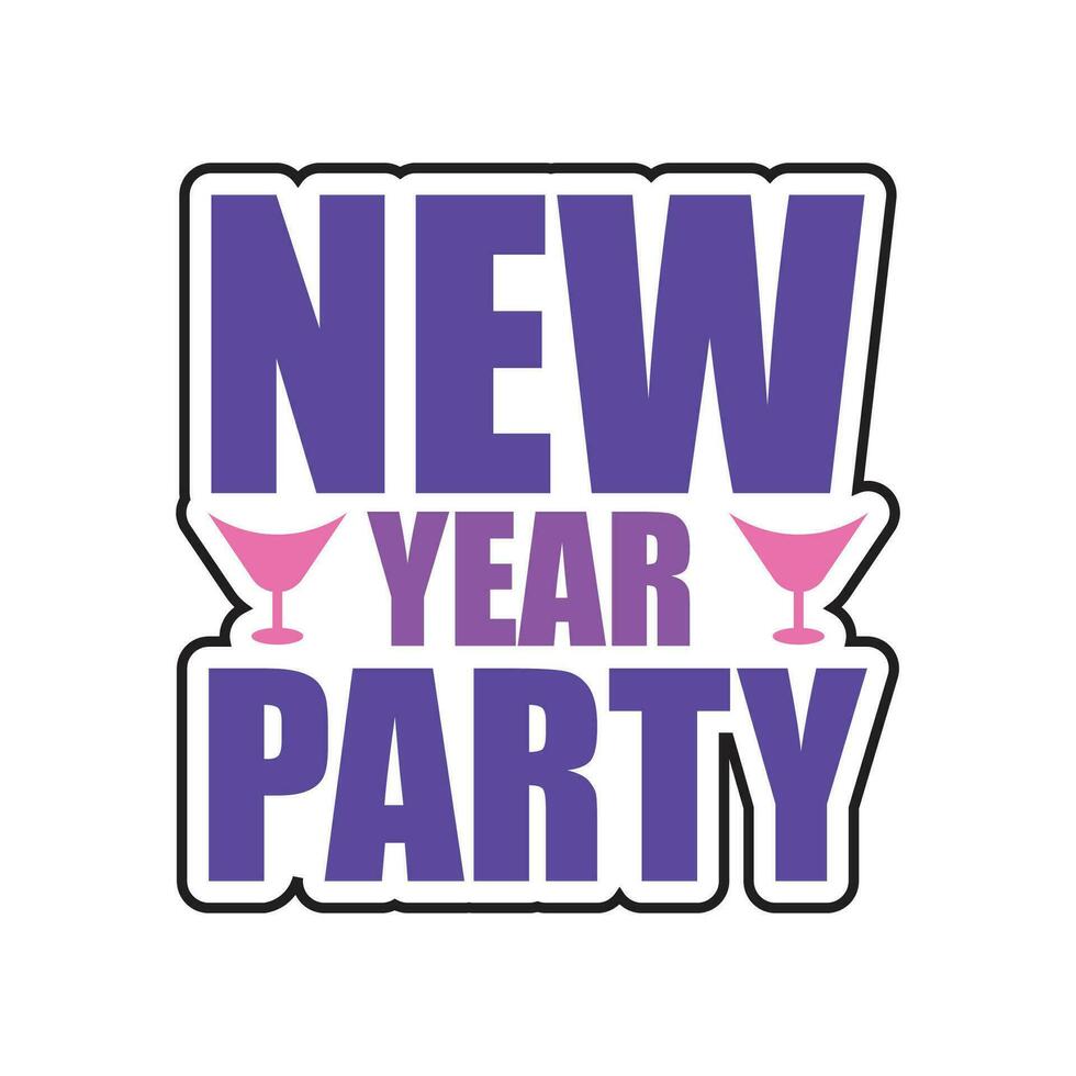 New year party tshirt design vector
