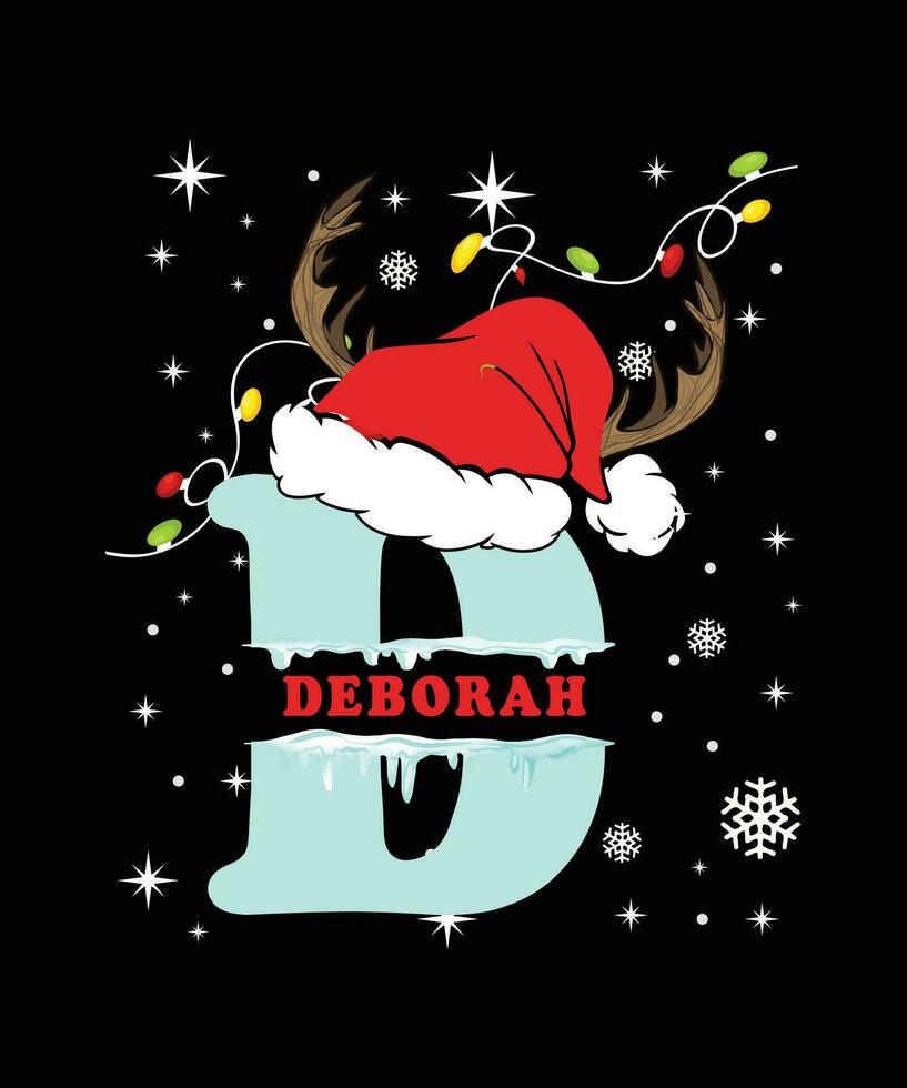 Awesome Christmas girl name t-shirt design vector
