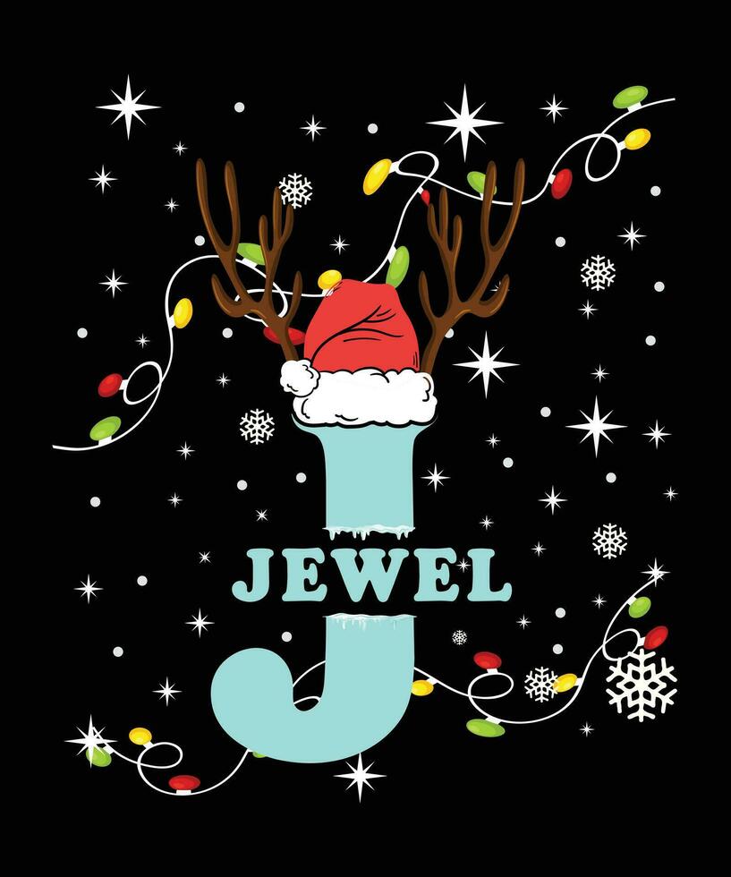 Awesome Christmas girl name t-shirt design vector