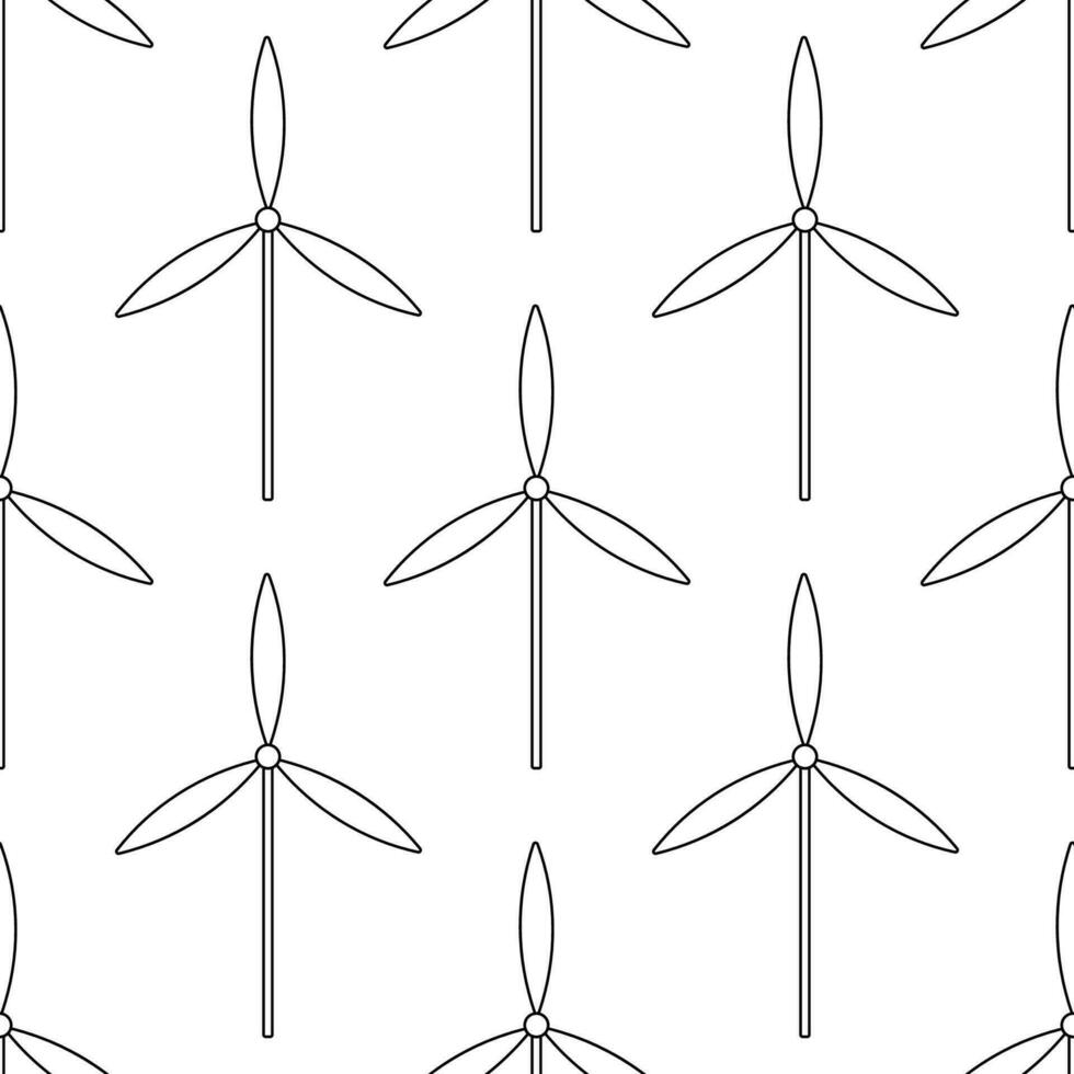 wind generator saving green eco pattern line vector