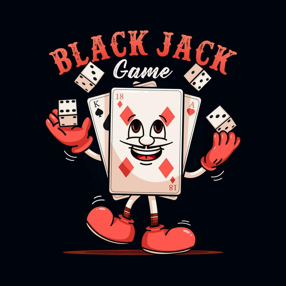 Poker card mascot character playing dice. Suitable for logos, mascots, t-shirts, stickers and posters vector