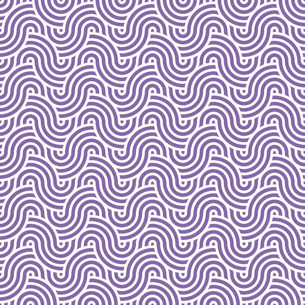Seamless abstract purple geometric japanese circles lines and waves pattern vector