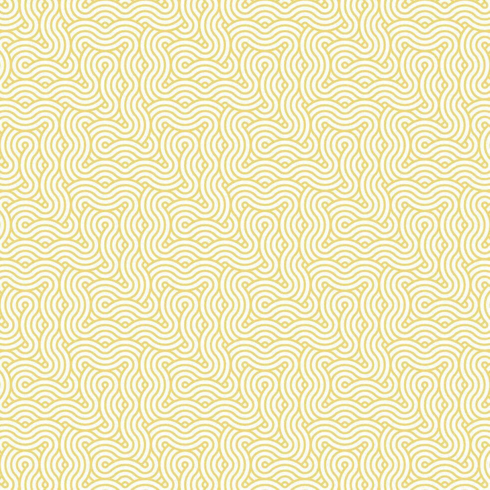 Yellow abstract geometric japanese overlapping circles lines and waves pattern vector