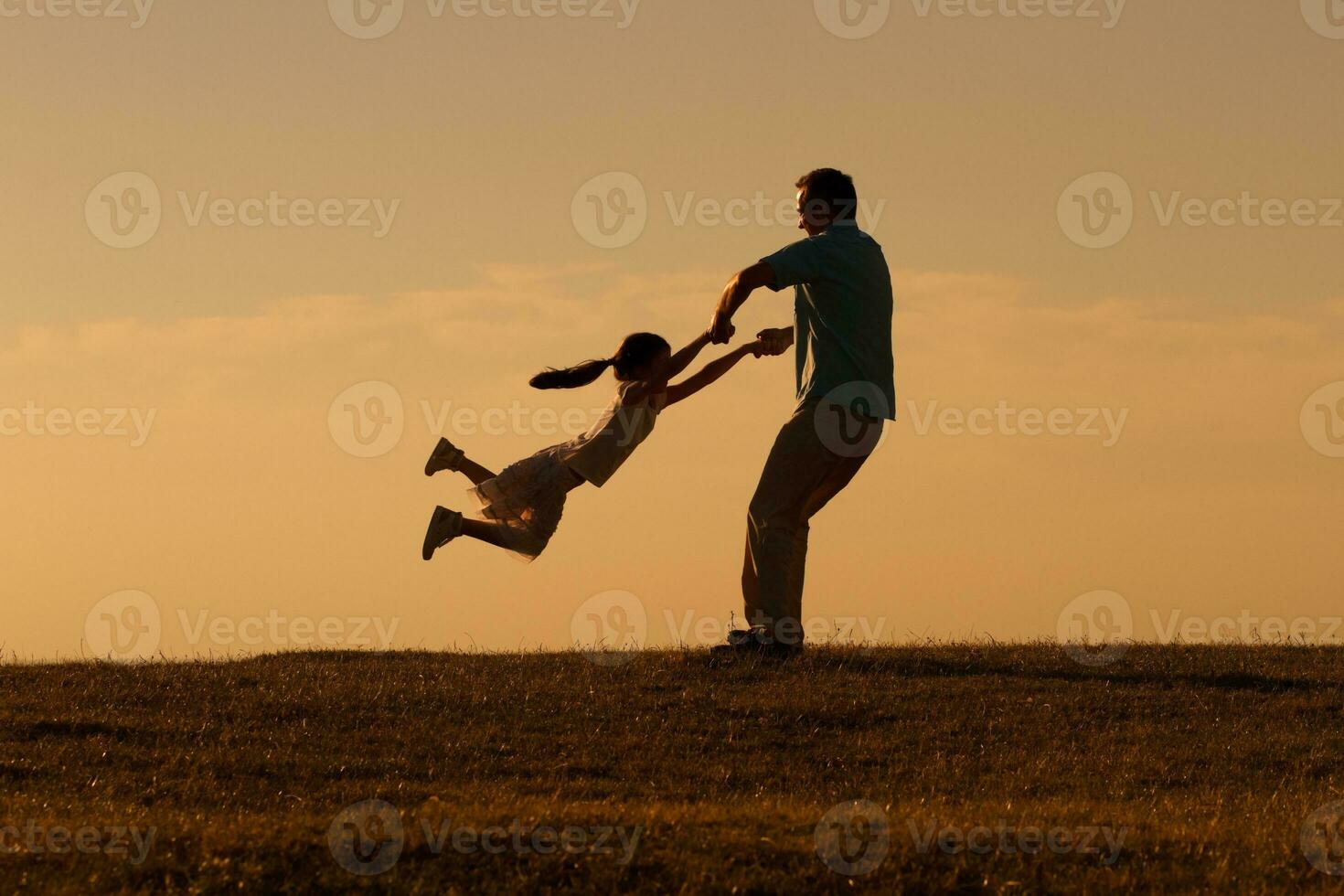 Happy father and daughter photo