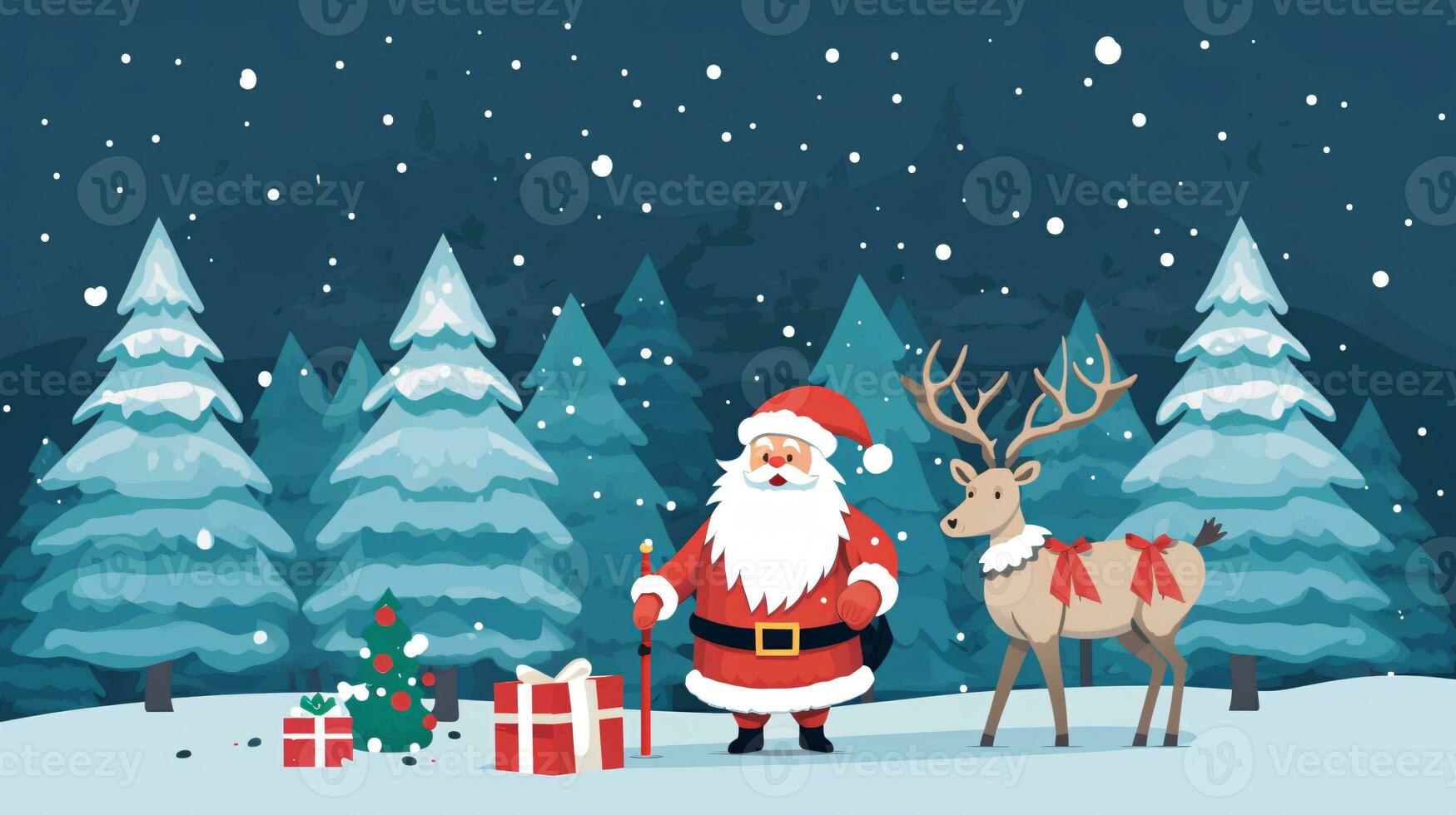 AI generated Ready to use Christmas holiday vector style postcard, with holiday feelings, in the holiday spirit. photo