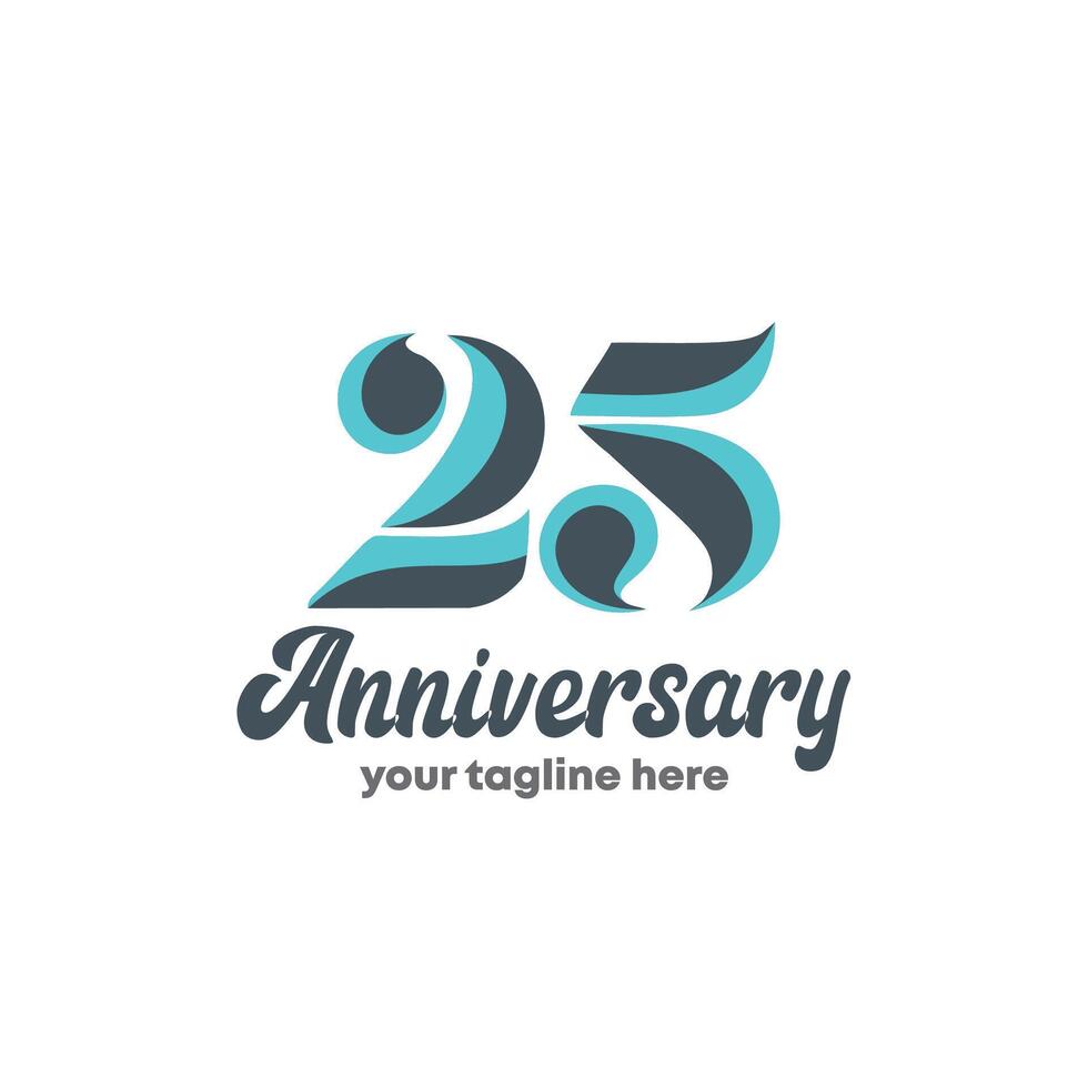 25 TH ANNIVERSARY MODERN LOGO design vector