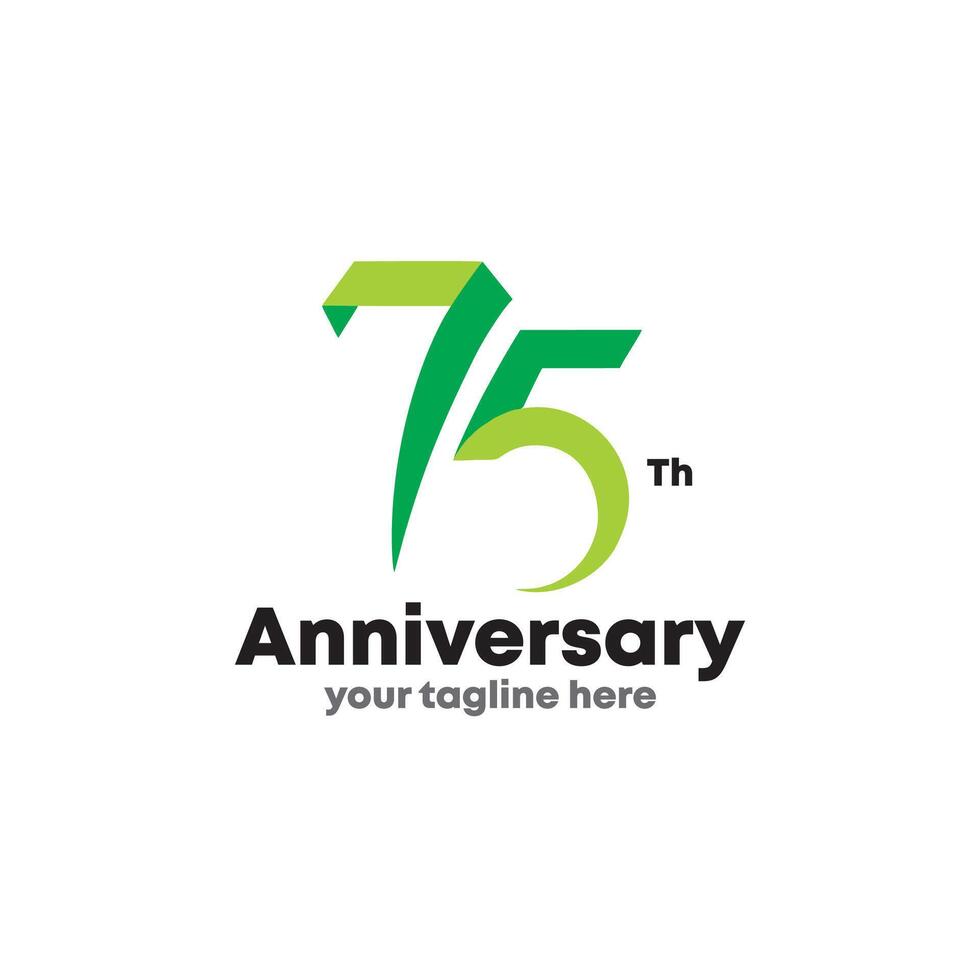 75 Year Anniversary Vector Template Design Illustration