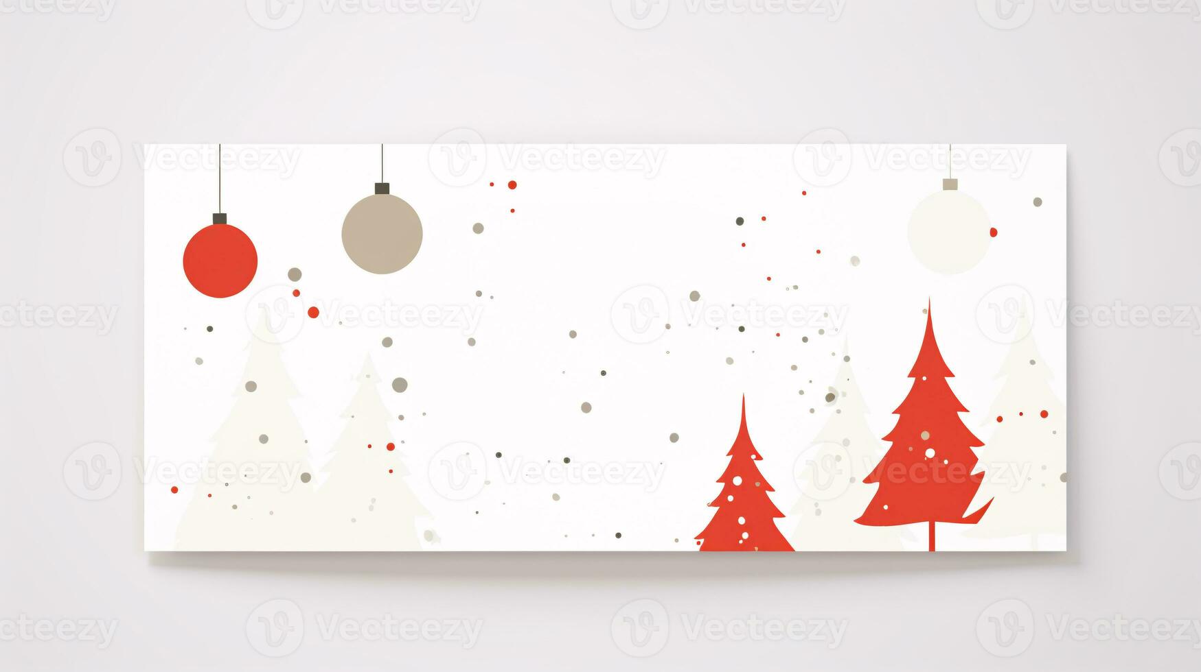 AI generated Ready to use Christmas holiday minimalistic, simplistic postcard, with holiday feelings, in the holiday spirit. photo