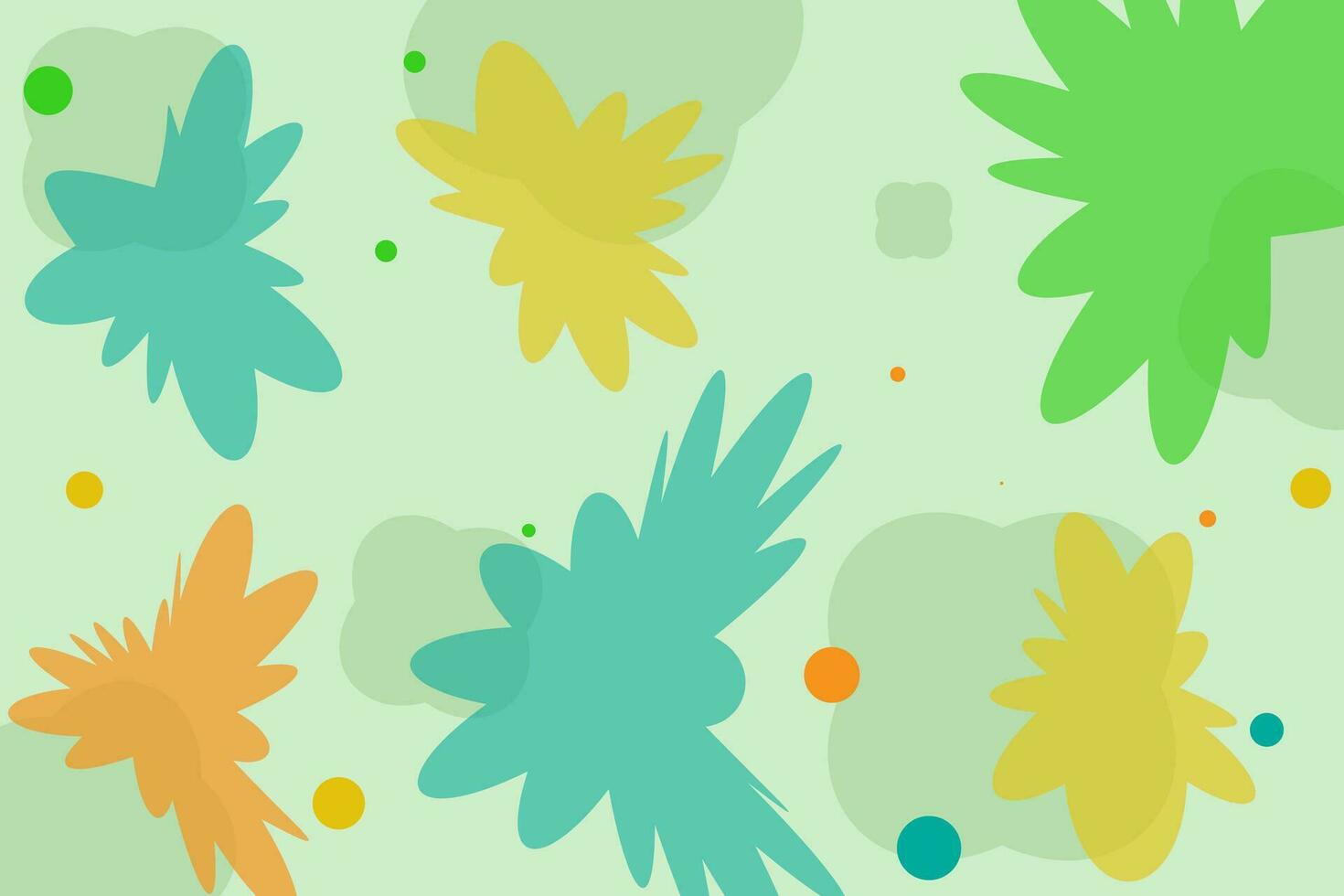 Background Hand drawn organic shapes green natural leaves, floral, line art pattern decoration element of tropical leaves, flowers and branches, decorative abstract art vector seamless