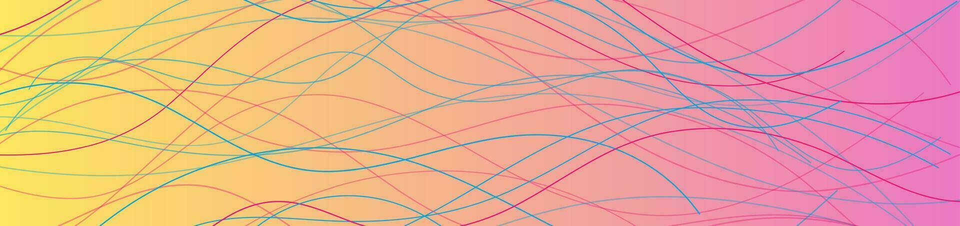 Colorful pastel wavy lines abstract minimal background vector