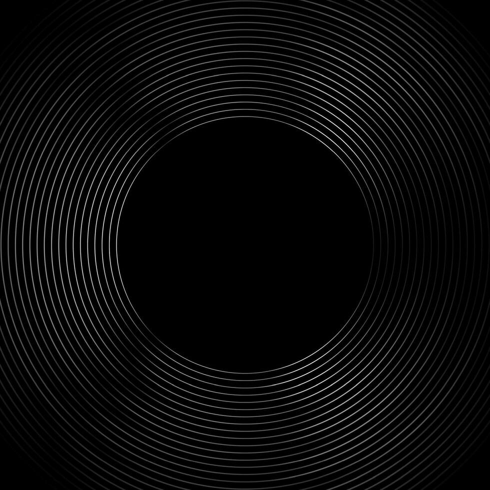 Black and grey metallic circles abstract tech geometric background vector