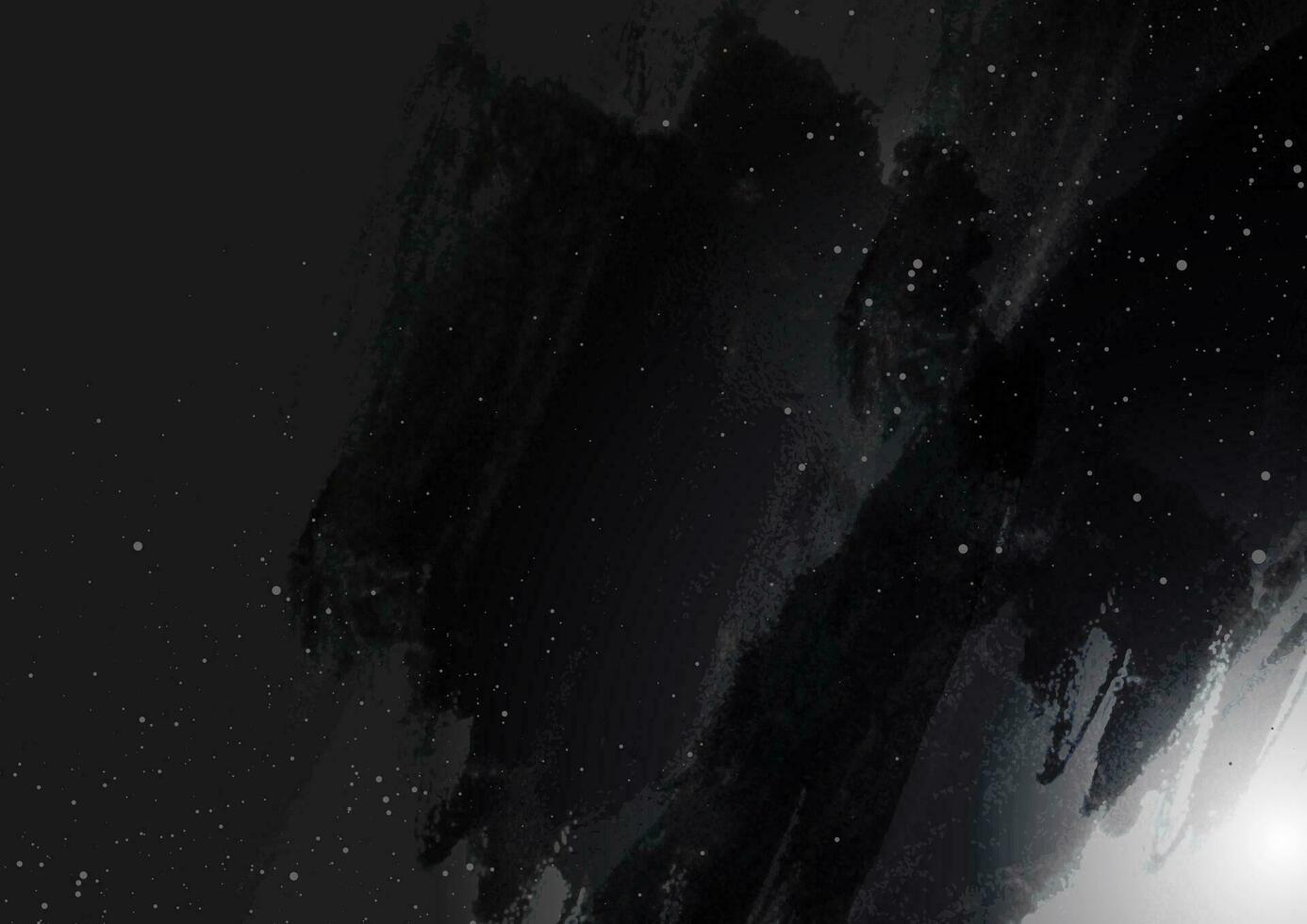 Black grunge blots background with abstract dots vector