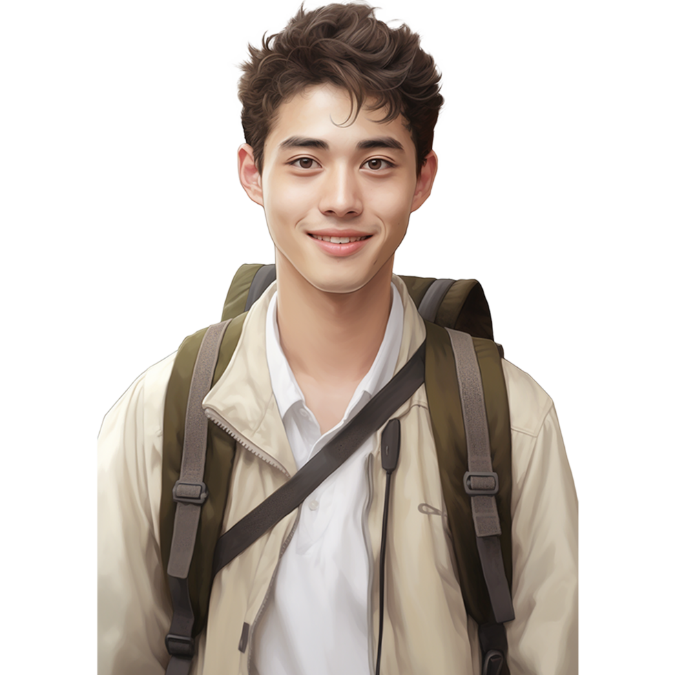 AI generated portrait of student png background