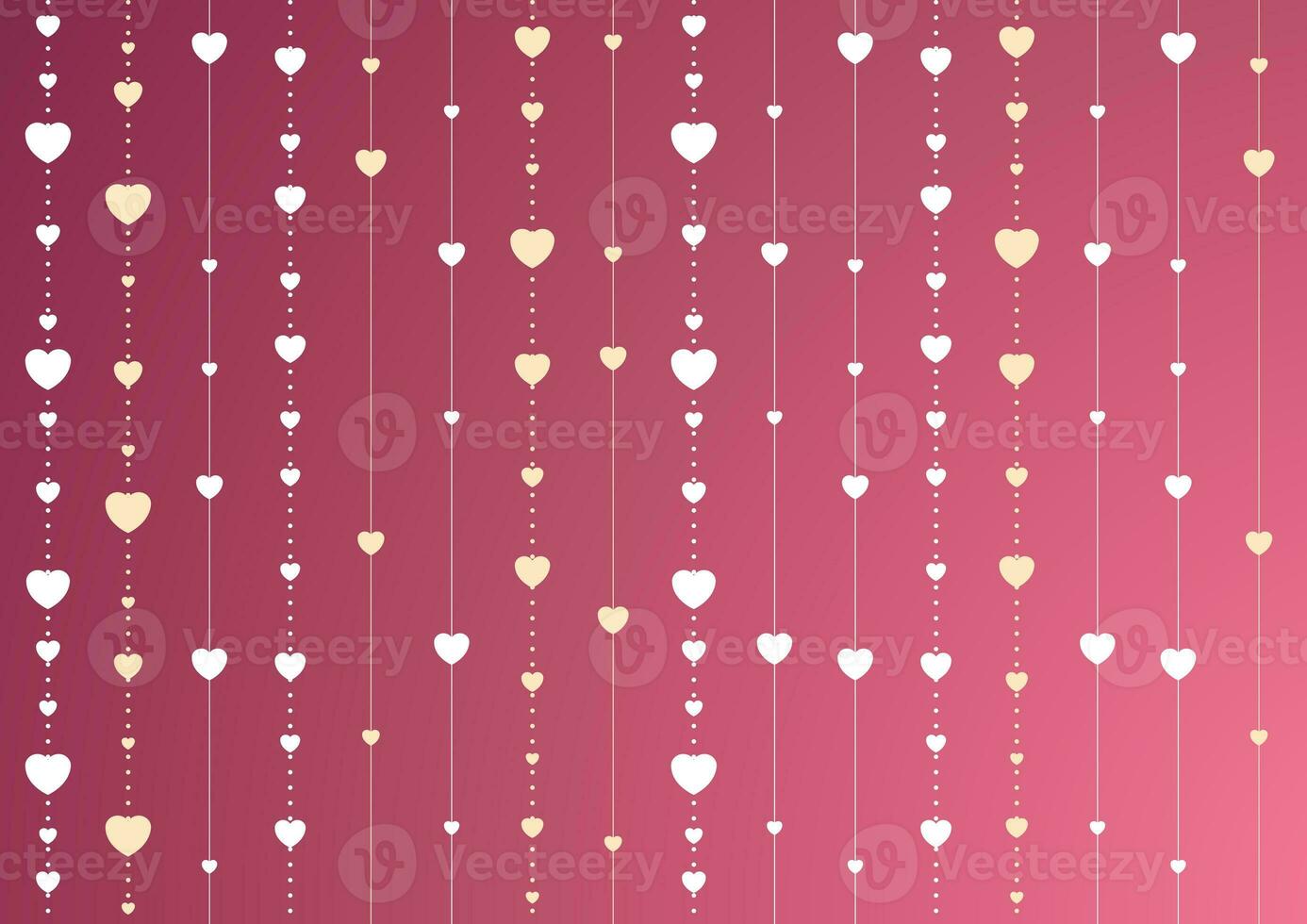 Pink and purple St Valentines background with hearts photo