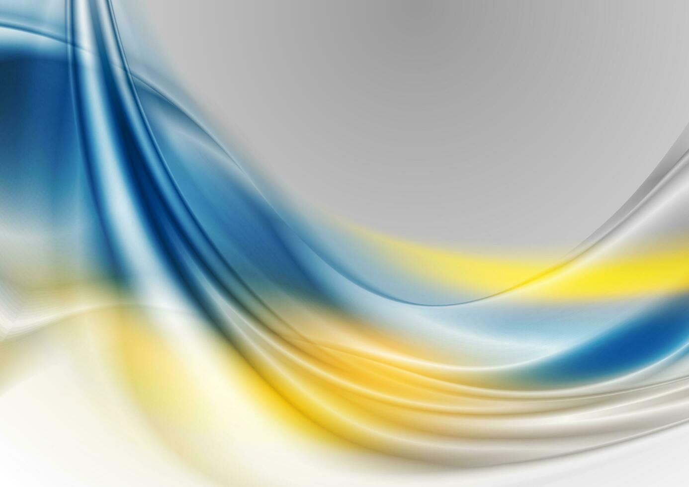 Blue and yellow abstract waves background photo