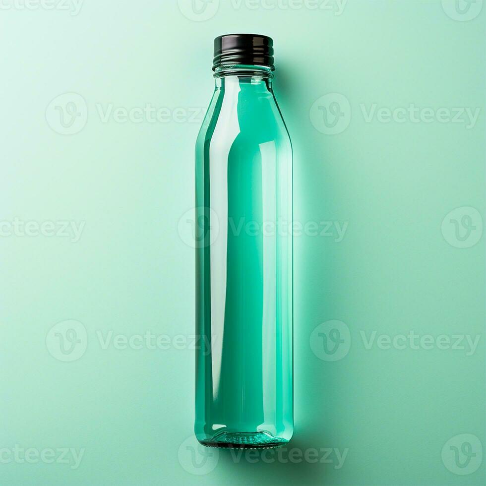 AI generated Empty glass bottle, liquid bottle - AI generated image photo