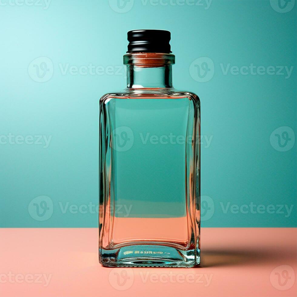 AI generated Empty glass bottle, liquid bottle - AI generated image photo